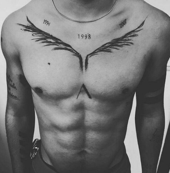 Collar bone tattoos for men