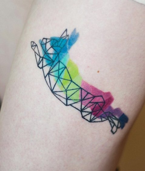 Colorful geometric tattoos