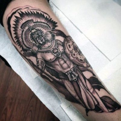 mayan warrior tattoo design