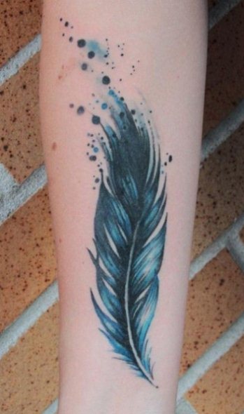 angel feather tattoo