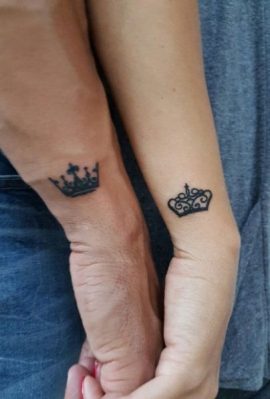 Small crown tattoos for couples