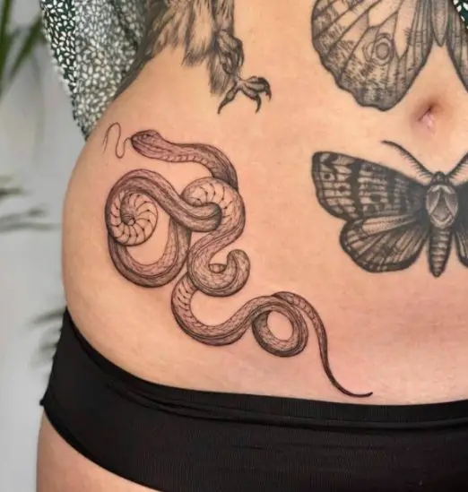 example of tattoo around hip