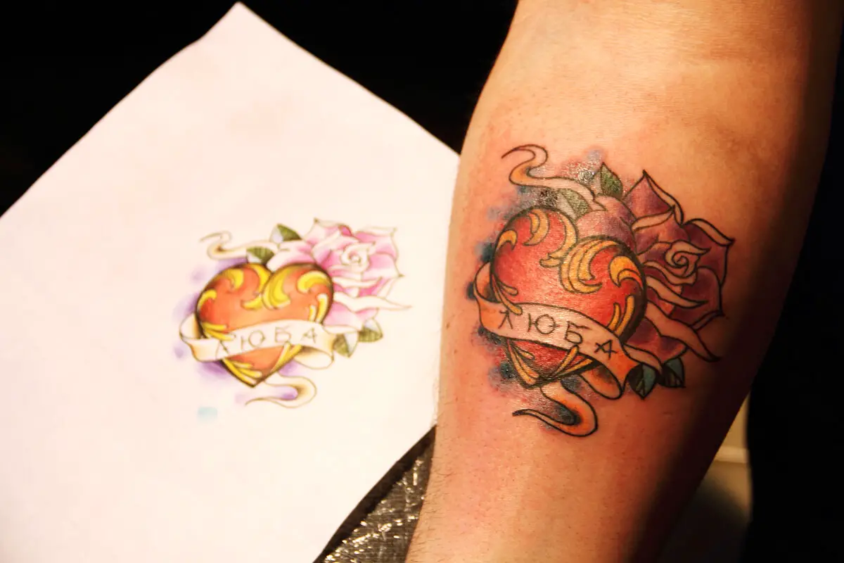 heart tattoo with name